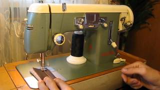 Sewing machine Швейная машина Gritzner 01022 test кожа [upl. by Tray]