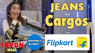 Trendy JEANS amp CARGOS haul from Flipkart 💙  TryOn  Honest Reviews  gimaashi [upl. by Jerrine]