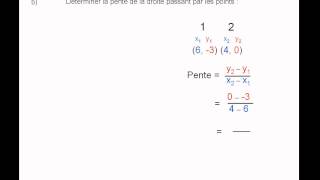 Pente dune droite à partir de 2 points exemple 2 [upl. by Colville]