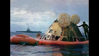 Apollo 11 Splashdown footage highlighting Navy Frogmens role [upl. by Ahnavas796]