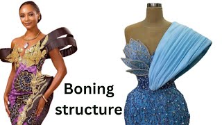 How to make a bonning structure on a dress Sewing with bonning [upl. by Darice529]