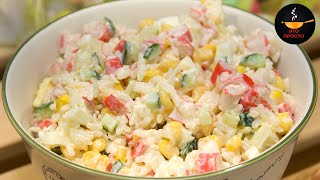 САМЫЙ ВКУСНЫЙ САЛАТ С КРАБОВЫМИ ПАЛОЧКАМИ И СВЕЖИМ ОГУРЦОМ  SALAD WITH CRAB STICKS [upl. by Germano]