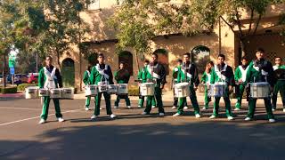 Dinuba High Drumline Visalia Band Review 2017 [upl. by Zerline852]