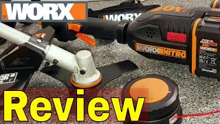 WORX WG186E Grass Trimmer With Brush Cutter Blade Review amp Demo [upl. by Pamela]