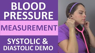 How to Take a Blood Pressure Measurement Systolic and Diastolic Sounds Nursing Clinical Skill [upl. by Sadoc]