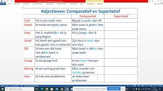 Ders 28 Hollandaca Sıfatlarda Karşılaştırma ve Üstünlük Adjectieven Comparatief en Superlatief [upl. by Cupo]