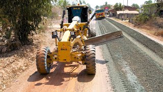 How To Construct The Best Rural Roads Rural Roads Building Processing By Motor Grader Road Roller [upl. by Putnem]