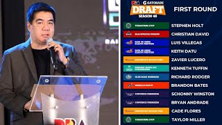 OFFICIAL First Round Draft Picks l Lalakas ng mga Rookie ngayon l PBA DRAFT 2023 [upl. by Booker]