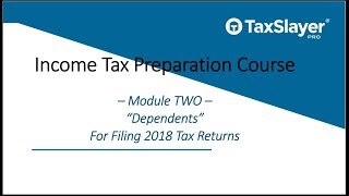 Filing Dependents  TaxSlayer Pro Income Tax Preparation Course Module 2 Part 1 [upl. by Ennoved]