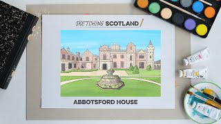 Sketching Scotland  Draw Abbotsford House  Ep16 [upl. by Atsillak]