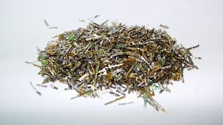 HOW MUCH GOLD IS IN 100 GRAMS GOLD PLATED PINS FROM COMPUTER HARDWARE  GOLD RECOVERY  T076 [upl. by Ainoet254]