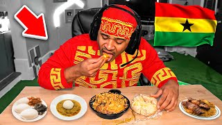 Fanums First Time Eating African Fufu😂 [upl. by Ahsinauj]