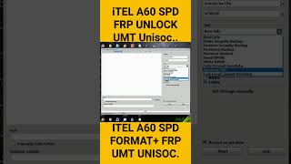 iTELA60FRP BYPASS UMT UNISOC TOOL  iTEL A60 FORMAT FRP UNLOCK BY UMT UNISOC TOOL 🔥🔥 [upl. by Atnaloj]