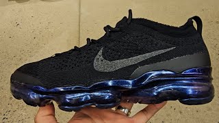 Nike Air VaporMax 2023 Flyknit Iridescent Black 4K POV  Don Alpha SKU FD3148001 [upl. by Llenhoj]