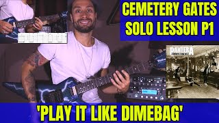 PLAY IT LIKE DIMEBAG 17 PANTERA CEMETERY GATES Solo Lesson by Attila Voros Part I [upl. by Liagaba]