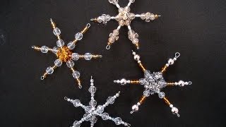 BEADED STAR ORNAMENT how to diy Christmas ornament snowflake [upl. by Colver]