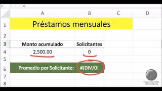 Errores en Excel 02 Error División con Cero [upl. by Asereht]