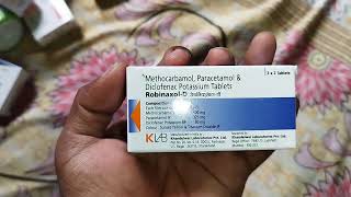 Robinaxol D Tablet Methocarbamol 500mg  Paracetamol  Acetaminophen 325 mg  Diclofenac 50 mg [upl. by Araminta345]