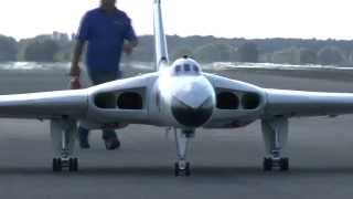 GIANT SCALE RC AVRO VULCAN FILMED BY AerialVuecouk ELVINGTON LMA MODEL SHOW 2014 [upl. by Siuqaj]