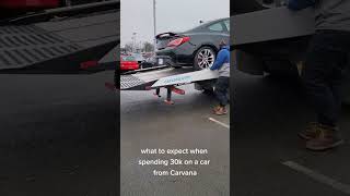 carvana car delivery fail falling of the truck [upl. by Yuk469]