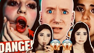 REACTING TO BODY ARTISTS REACTION TO 19 PIERCINGS [upl. by Sheelagh]