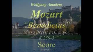 Mozart  Organ Solo Mass  KV 2595 Benedictus  Score [upl. by Piane]