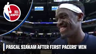 Pascal Siakam on his FIRST WIN as an Indiana Pacer I REALLY LOVE THIS TEAM  NBA on ESPN [upl. by Lorak]