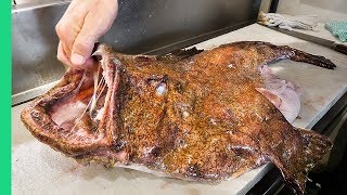 Shocking Japanese Food LIVE Sashimi amp Monk Fish Sorry Peta [upl. by Launame]