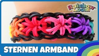 RainbowLoom SternenArmband  deutsche Anleitung [upl. by Rustice120]