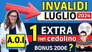 🔴 INVALIDI NOVITà LUGLIO ➡ Sì BONUS EXTRA ASSEGNO ORDINARIO AOI  NO BONUS 200€ INVALIDITÁ CIVILE [upl. by Gabler903]