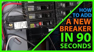 How To Install a New Circuit Breaker in a Main Panel in 90 Seconds [upl. by Avlis676]