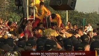 24 Oras Imahen ng Nazareno halos sumubsob sa pagapaw ng mga deboto [upl. by Aicilram]