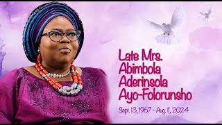 Burial Service for Late Mrs Abimbola AyoFolorunso  Friday 6th September 2024 [upl. by Tarton]