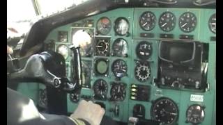 Tu154 cockpit footage during landing in Russia and in Russian [upl. by Arimak637]