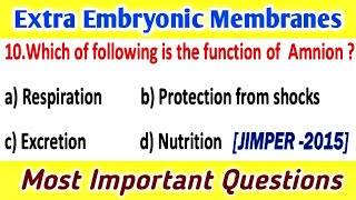 Extra Embryonic Membranes  Embryology  Most Important Questions [upl. by Killoran]