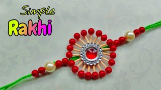 Ghar me Simple Rakhi banane ka asan tarika Handmade DIY Rakhi making crafts ideas for Rakshabandhan [upl. by Scrogan]