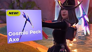 New COSMIC PECK AXE Pickaxe GamePlay In FORTNITE [upl. by Ecam]