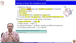 Lecture 22  Glass transition 1 [upl. by Droffats]