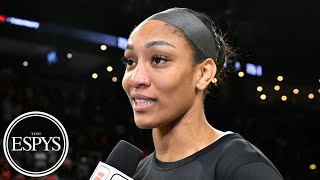 Aja Wilson wins ESPY for Best WNBA Player 📍ATT  ESPYS Red Carpet Show [upl. by Enad947]