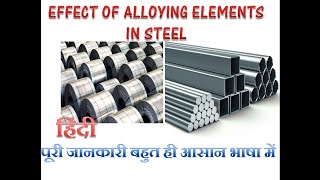 Effect of alloying elements in steelHINDI [upl. by Adnoek]