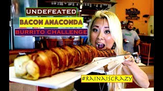 UNDEFEATED BACON ANACONDA BURRITO CHALLENGE  2nd Challenge on the Same Day  RainaisCrazy [upl. by Winshell]