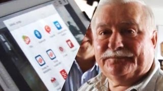 Lech Wałęsa wrzuca na fejsa zdjecia przez iPada [upl. by Taimi]