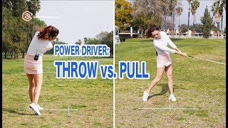 Power Driver  Throw vs Pull  Golf with Aimee [upl. by Anuqahs]