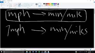 Converting miles per hour mph to minutes per mile minmi [upl. by Burnard282]