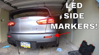 Evo X Rear Bumper LED Install [upl. by Aeikan]