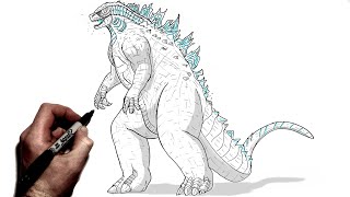 How To Draw Godzilla Full Body  Step By Step  Monsterverse [upl. by Lienahs]