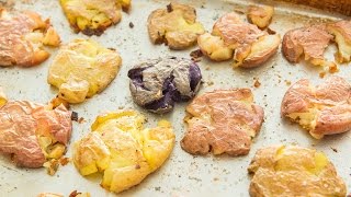 CRISPY SMASHED POTATOES  Easy Thanksgiving Side [upl. by Blondell139]