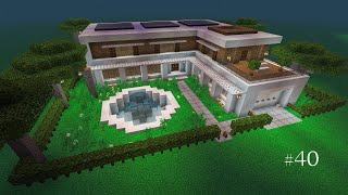 Minecraft build a large villa with a parking lot and a fountain 😎40 [upl. by Paolina]