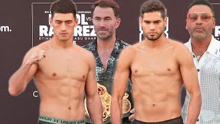 ZURDO RAMIREZ VS DMITRY BIVOL • FULL WEIGH IN amp FACE OFF VIDEO [upl. by Enaled649]