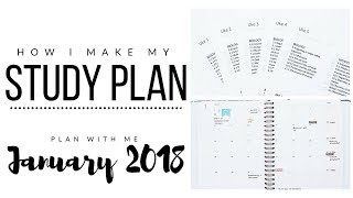 How I make my study plan  Setting goals amp Monthly overview  January 2018 plan with me  studytee [upl. by Bayless]